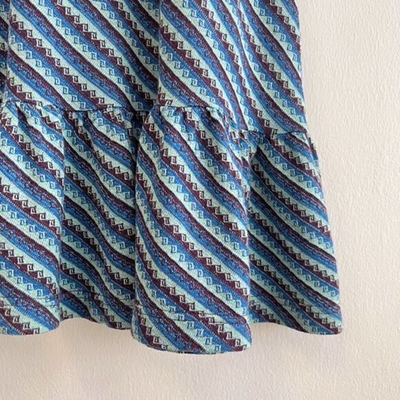 Zucca Women’s M Fuzz Knit Blue Purple Midi Dress Ruffled Hem Sleeveless Japan - Picture 5 of 11